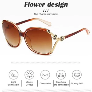 Gafas de sol de mujer de diseño elegantes con flores Cool Braun Gold 5250 - Imagen 1 de 7