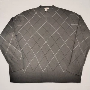 Dockers Mens Sweater Large Gray  Argyle Diamond  Round Neck Long Sleeve - Bild 1 von 6