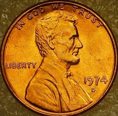 🔥 UNCIRCULATED (RED) 1974-D LINCOLN CENT DDO DDR AND RPM VARIETY - Image 1 of 4