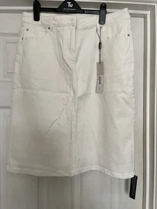 Roman White Denim Knee Length Skirt 14 - Picture 1 of 3