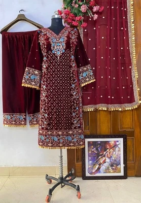 Designer Indian Pakistani Salwar Kameez Bollywood Dress Party Wear Suit Wedding - Image 1 of 4