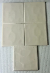 Lot of 5 Florida Tile Ceramic Matte Bone 503 Potters Touch 4 3/8" Bullnose edge - Picture 1 of 7