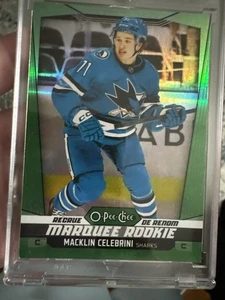 2024-25 OPC Platinum Macklin Celebrini Rainbow Green Marquee Rookie 32/33 - Picture 1 of 2