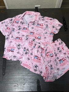 Way to Celebrate! Women's Patriotic Cowgirl Size M 2-Piece Pink Shorty Pajamas - Picture 1 of 6