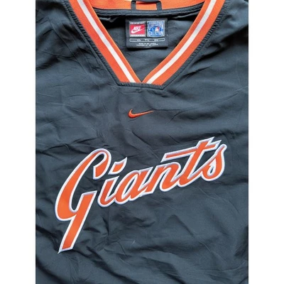 San Francisco Giants 2000s NIKE Pullover Cooperstown jacket 2XL black MLB vtg - Image 1 of 4