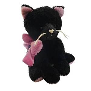 VTG Mary Meyer Sweet Rascals Black Cat Plush With Pink Bow GREAT CONDITION - Picture 1 of 4