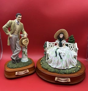 "Gone With The Wind" by San Francisco Music box Scarlett On Bench & Rhett - Picture 1 of 11
