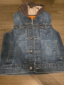 Kids Levi Hybrid Denim Sleeveless Hoodie Size Medium - Picture 1 of 3