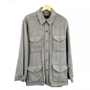 Lauren Ralph Lauren Gray Wool Blend Shirt/Jacket Snap Buttons Unisex Medium - Picture 1 of 13