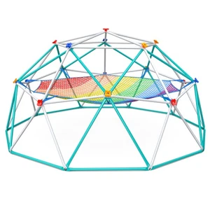 Hapfan Kids Jungle Gym Dome Climber Outdoor Playset 10FT with Cargo Net Hammock - Picture 1 of 8
