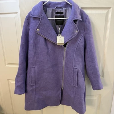Abrigo Talbots Rich Lila Púrpura Mezcla de Lana Italiana Cremallera Frontal 10 Nuevo con Etiquetas Foto 1 de 4