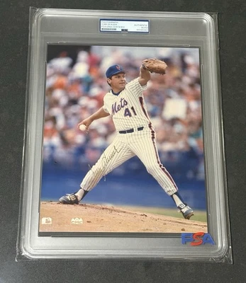 HOF TOM SEAVER SIGNED AUTOGRAPHED 8X10 PHOTO NEW YORK METS PSA/DNA CERTIFIED - Image 1 of 2
