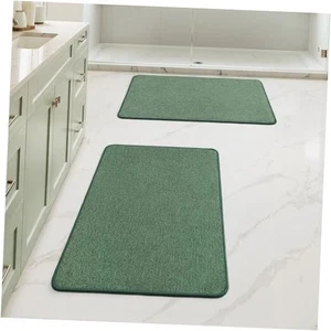  Christmas Green Set of 2 Ultra Thin Bathroom Rugs, Rubber Bath Mats for  - Picture 1 of 7