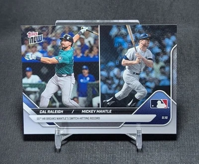 Tarjeta 719 Marineros Cal Raleigh/Mickey Mantle 55th HR rompe récord 2025 Topps Now Foto 1 de 2