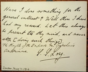 Transport & Supply Director Maj Gen. Sidney Selden Long (1863–1940) Signed Card - Picture 1 of 2