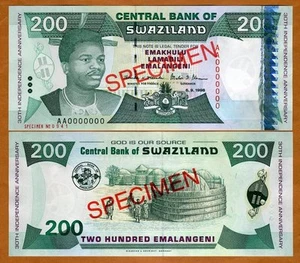 Specimen, Swaziland, 200 Emalangeni, 1998, P-28s, UNC - Picture 1 of 1