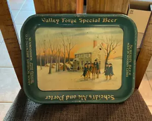 1930'S VALLEY FORGE SPECIAL BEER METAL TIN - LITHO TRAY WASHINGTON'S HEADQUARTER - Picture 1 of 2