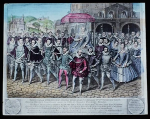 STATE PROCESSION OF QUEEN ELIZABETH I C1890 Magic Lantern Slide ENGLISH ROYALTY - Picture 1 of 3