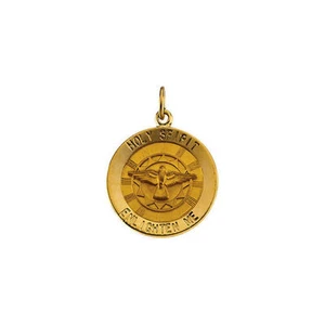 Holy Spirit Medal In 14K Yellow Gold (18mm) - Imagen 1 de 2