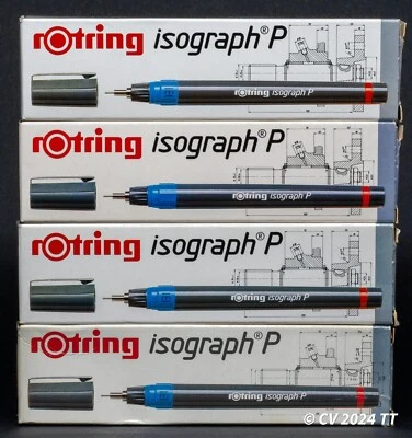 Rotring 181 013/018/50/100 Set Isograph P grau - Tuschefüller/technical pen, NOS - Bild 1 von 4