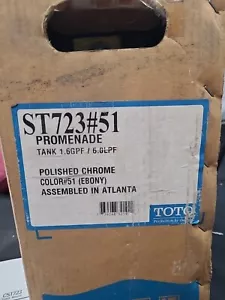 TOTO ST723#51 EBONY/CHROME 1.6 GPF PROMENADE TOILET TANK FITS CST723#51 BOWL - Picture 1 of 4
