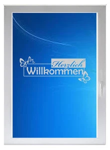 Herzlich Willkommen - Sichtschutzfolie - Fensterfolie - Glasdekorfolie G121 - Bild 1 von 1
