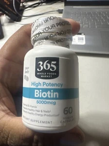 365 Whole Food Market , High Potency Biotin 5000MCG, 60 Count Exp 2/25 - Picture 1 of 1