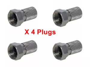 F Typ Stecker sehr hochwertig F Stecker Profi TV Satelliten Antenne x 4 - Bild 1 von 3