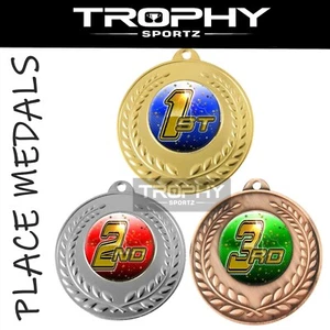 1 x PLACE MEDAL 50mm 1st 2nd 3rd trophy sport award FREE Engraving Ribbon - Picture 1 of 7