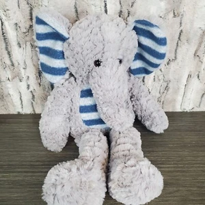 MTY International ELEPHANT Gray 20" Plush, Blue Striped Ears Tummy EUC - Picture 1 of 8