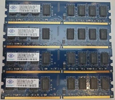 4 x  Nanya 2gb PC2-6400u DDR2-800mhz Dimm Desktop ram 8GB kit - used - tested - Image 1 of 3