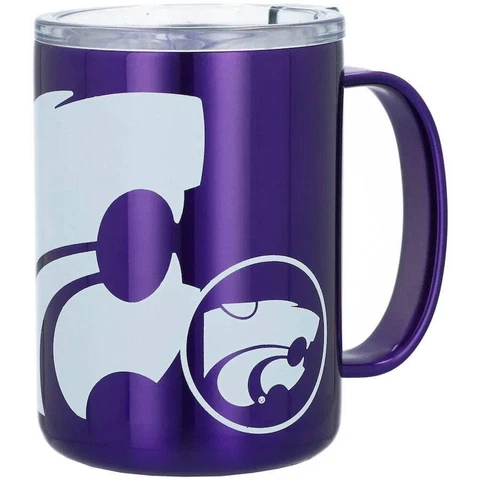 Kansas State Wildcats 15oz Hype Ultra Mug Tumbler  Insulated  Stainless Steel  H Cover