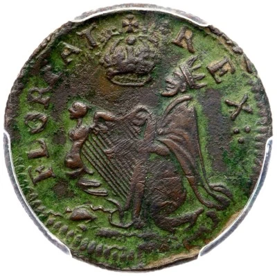 1670s M 3b.2-Fc.3 R-7- PCGS XF Details St. Patrick Farthing Colonial Coin 1/4p - Image 1 of 3
