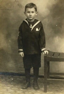 1920 Postal foto real RPPC Bob Banning 5 años de antigüedad Little Sailor sin publicar - Imagen 1 de 3