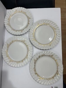 Haviland Limoges Ladore Set Of 4 dinner plates 10 1/4” gold accents made France - Picture 1 of 6