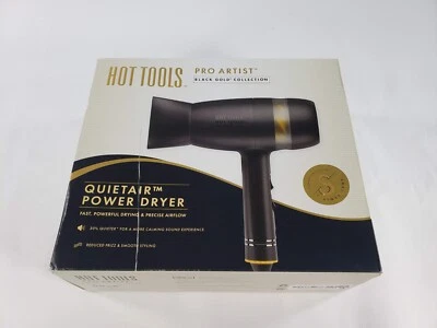 Hot Tools Pro Artist Black Gold Quietair Power Dryer Powerful Zen Drying - Image 1 of 4