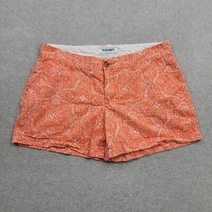 Pantalones Cortos Old Navy Everyday Para Mujer 8 Naranja Floral Frente Plano Algodón Chino 32 x 4 - Imagen 1 de 8