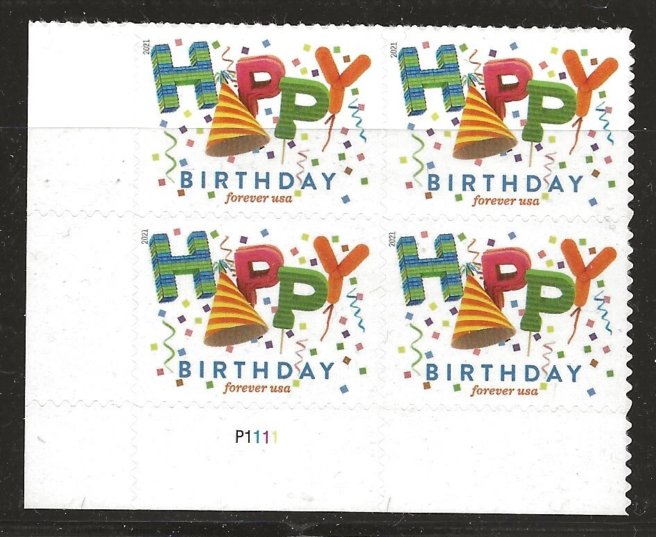 US Scott #5635, Plate Block #P1111 2021 Happy Birthday VF MNH - Image 1 of 1