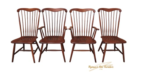 4 Nichols & Stone Country Fan Back Maple Windsor Dining Chairs Cover
