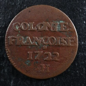 9 deniers 1722/1H French Colonies Colonial USA US Canada New France Breton 506 - Picture 1 of 2