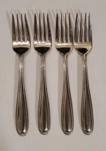 x4 PFALTZGRAFF Posate Forchetta Insalata Pranzo Perla Acciaio Inox 18/8 Perline - Foto 1 di 5