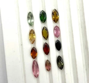 Natural Multi Tourmaline Marquise Cut Gemstone Lot 21 Pcs 3.50*7-4*11 MM 10 CT - Picture 1 of 5
