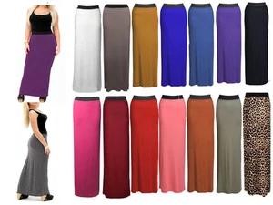 Ladies Womens Gypsy Long Jersey Maxi Dress Summer Skirt Ladies Skirt Size 8-26 - Picture 1 of 34