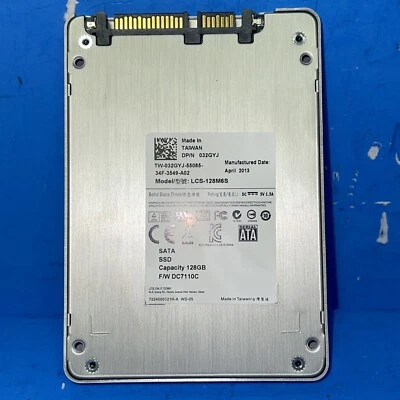 LITE ON 128GB MLC SATA, 6Gbps 2.5" 032GYJ Solid State Drive (SSD) LCS-128M6S  - Image 1 of 4