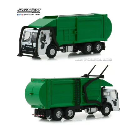 Camión de basura Greenlight 1:64 2019 Mack LR carga frontal camiones de basura Foto 1 de 2