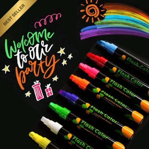 8 Erasable Chalk Markers Dustless Washable for Blackboard Glass Window Mirror Pl - Picture 1 of 12