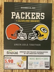 NFL 2021 GREEN BAY PACKERS vs Cle Browns CHRISTMAS DAY 12/25 Roster Lineup Card - Picture 1 of 3