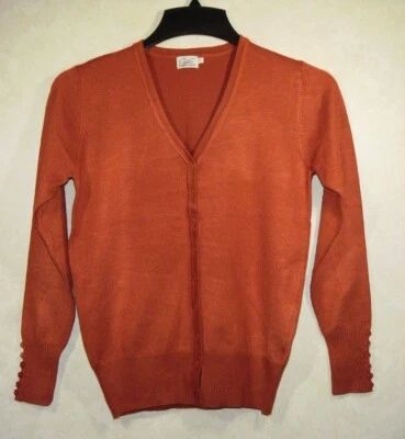 Suéter Cárdigan Cielo Mujer S Marrón Cuello en V Manga Larga Foto 1 de 4