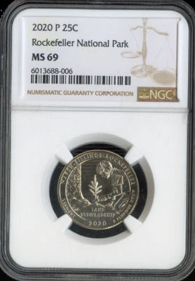 2020 March-Billings Rockefeller Quarter NGC MS69 Quality - Image 1 of 2
