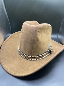 Vintage brauner Cowboyhut mit Lederband Design Union Tag USA Lg 17 Medium Cassidy? - Bild 1 von 12